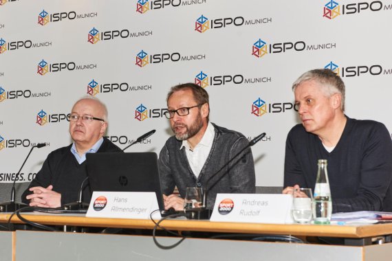 mb-170205-ISPO_Munich_2017_jf_0023 Die Pressekonferenz von Sport 2000 mit Hans-Hermann Deters, Hans Allmendinger und Andreas Rudolf (v. l. n. r.) auf der ISPO Munich 2017.