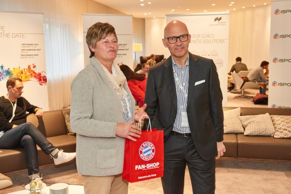 mb-170206-ispo-munich-2017-jf-1114 Karin Danner, manager of FC Bayern Munich’s women’s soccer team, together with trade fair boss Klaus Dittrich