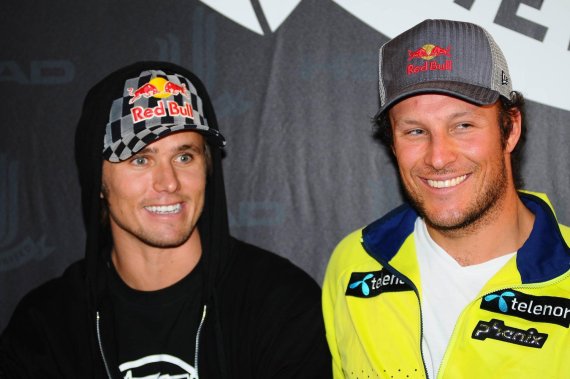 Jon Olsson (left) and Aksel Lund Svindal know each other from the old skiing days.