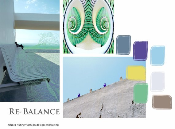 mb-170712-Nora_Kuehner_Bild_4_ReBalance Blautöne und brilliantes Weiß prägen diese Farbpalette, lebhafte Akzente werden durch ein kühles Gelb und Celadon gesetzt