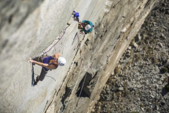 Climbers at a big wall