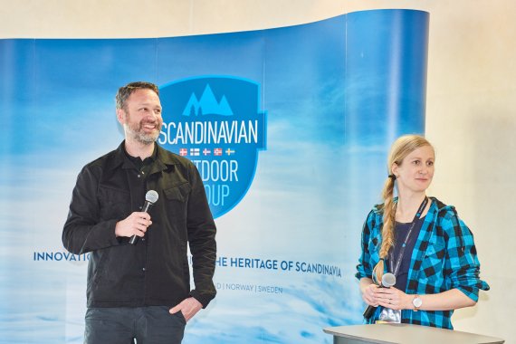 David Ekelund (Chairman of the Board) und Sofia Karlström (Coordinator) auf der SOG-Stage David Ekelund (Chairman of the Board) und Sofia Karlström (Coordinator) auf der SOG-Stage