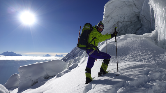 Alix von Melle beim Bergsteigen Alix von Melle beim Bergsteigen