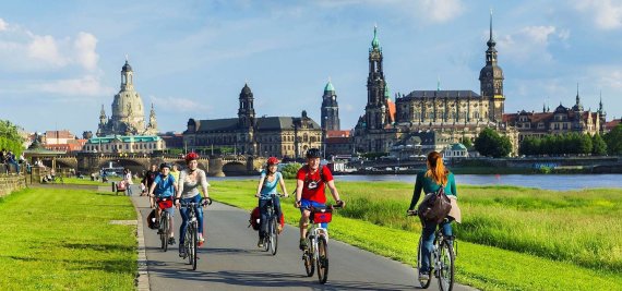 Credit: ADFC Der Elbe-Radweg, der Dresden passiert, ist der beliebteste in Deutschland.