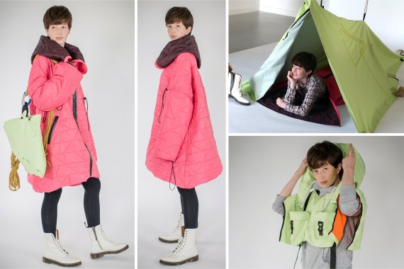 Masterclass-Teilnehmer entwickelten eine Jacke, die zum Schlafsack und Zelt wird.