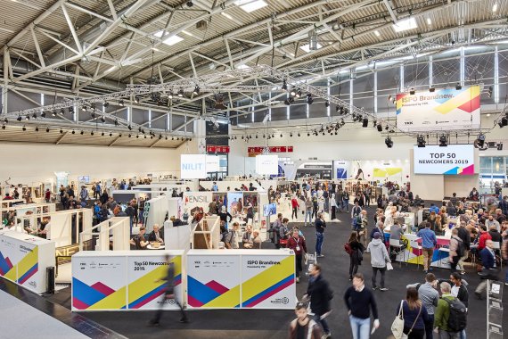 ISPO Hall Brandnew Many visitors in a hall of the Munich Trade Fair Centre during the ISPO.