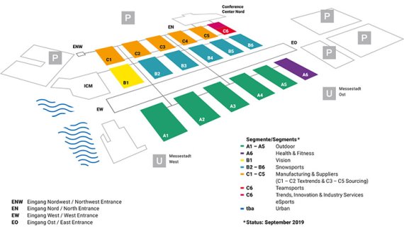 Hall plan ISPO Munich Hall plan ISPO Munich
