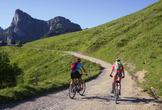 Der Aufstieg zum Col de la Forclaz ist perfekt für Gravel Bikes geeignet.