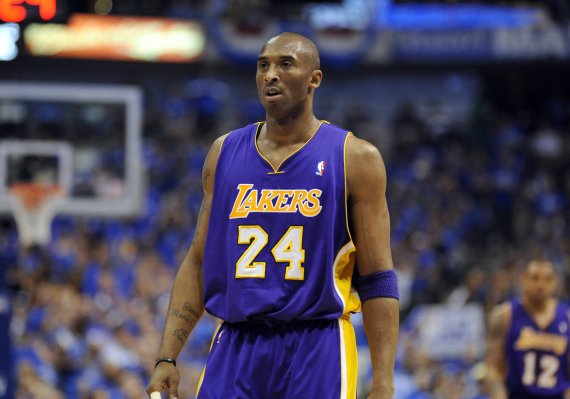 Kobe Bryant in the Los Angeles Lakers jersey