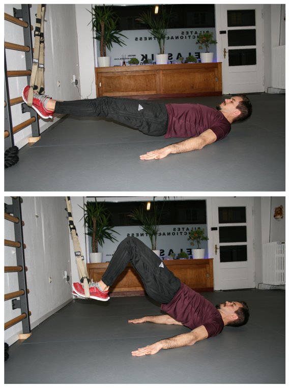 TRX Hamstring Curl Ausführung eines Hamstring Curls mit dem Schlingensystem