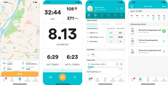 Asics Runkeeper Screenshots aus der Asics Runkeeper Lauf App