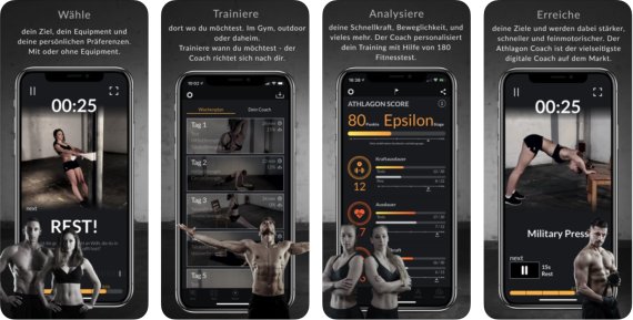 Athlagon Screenshots aus der Athlagon Fitness App