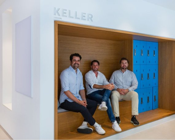 The management of the Keller Group intends to continue investing in digital tools (from left to right): Moritz Keller, Marcus Trute and Jakob Keller. 