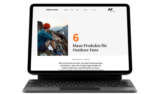 Das Listicle "6 blaue Produkte für Outdoor-Fans" Das Listicle "6 blaue Produkte für Outdoor-Fans"