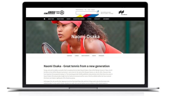 Hero page of Naomi Osaka at ISPO.com Hero page of Naomi Osaka at ISPO.com
