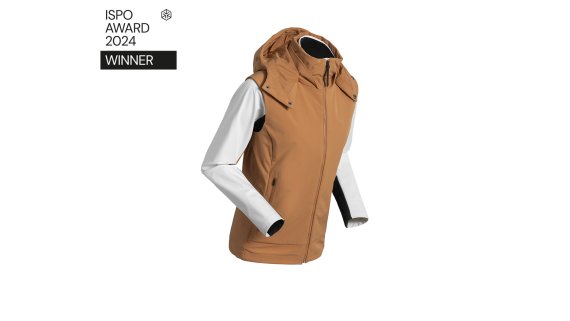 112124_Sportswear-Jacke RAW 6.0 WMN von Dæhlie_Header Weiß-braune Jacke