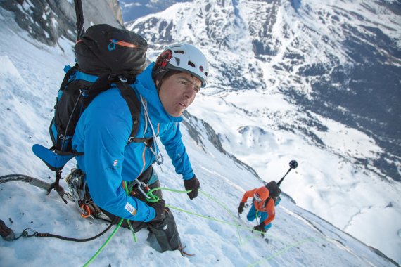 Dani Arnold during one of his projects in the Swiss Alps 