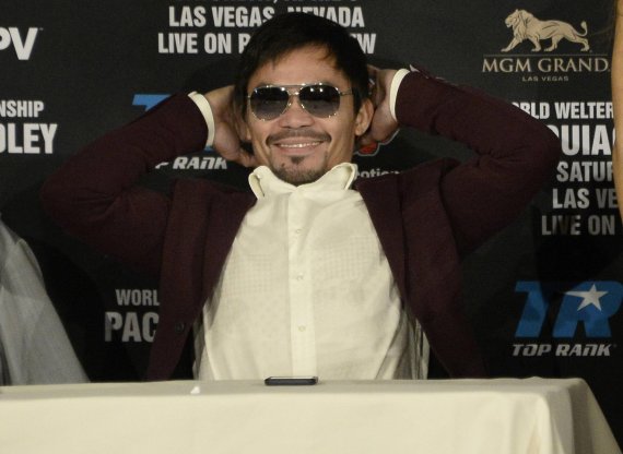 mb-Pacquiao-Box-2016 Boxer Manny Pacquiao at a press conference in Las Vegas in 2016: Nike ended its agreement because he had called homosexuals "worse than animals".