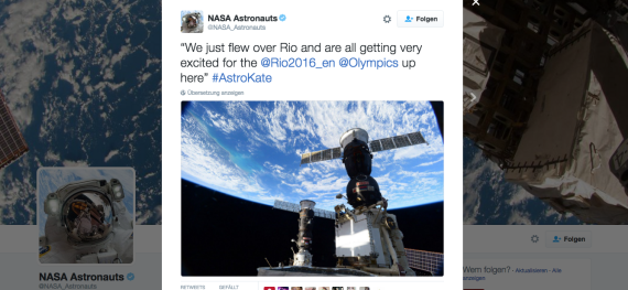mb-Nasa-Rio-Hashtag Aus sicherer Entfernung gepostet: Die Nasa postet ein Weltraumbild von Rio.