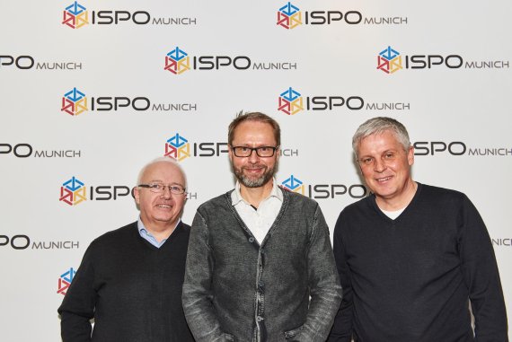 Hans-Hermann Deters, Hans Allmendinger und Andreas Rudolf von Sport 2000 auf der ISPO Munich 2017.