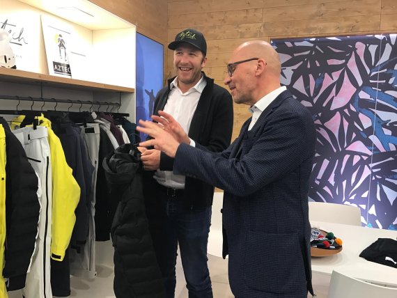 mb-170205-image_6 Bode Miller mit Klaus Dittrich, Vorsitzender der Geschäftsführung der Messe München GmbH.