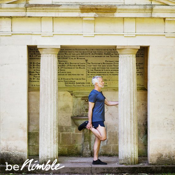 Running coach Lee Saxby (photo) promotes Joe Nimble's barefoot shoes.