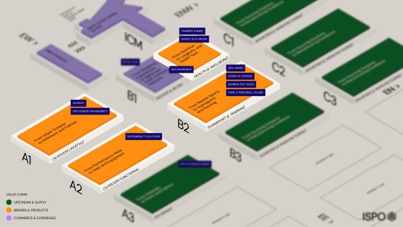 Hallenplan mit Fokus Brands & Products