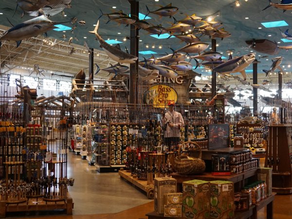 Fishing department of an outdoor store