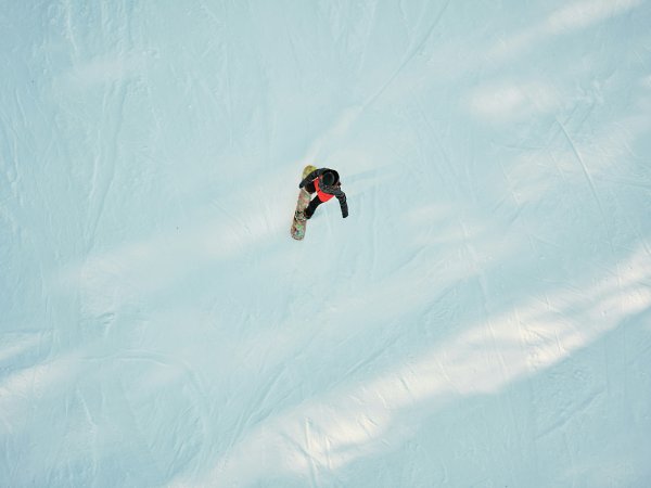 Person is snowboarding