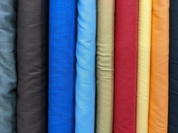 Fabric samples in different colors