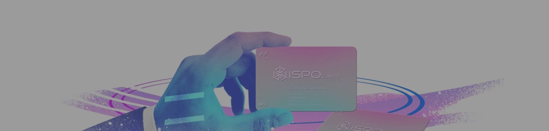 Eine Hand hält die ISPO-Card. Eine Hand hält die ISPO-Card.