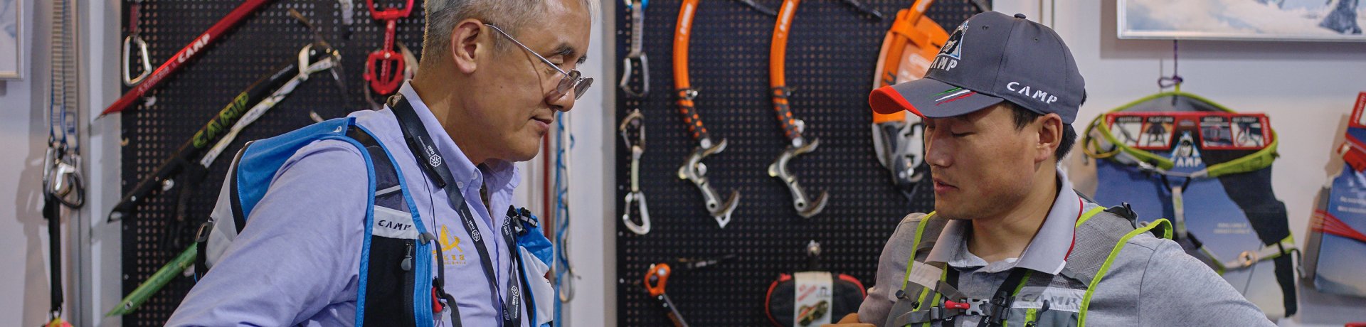 Visitors looking at sports equipment at ISPO Shanghai Visitors looking at sports equipment at ISPO Shanghai