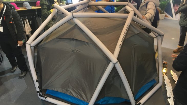 For the outdoor enthusiasts and camper a stop at the booth of German based company Heimplanet is mandatory. With their innovative ideas for tents they were on of the finalists of ISPO Brandnew in 2011.