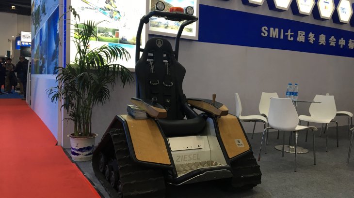 Defintely for grown-ups is the Ziesel. Shown at the ALPITEC CHINA this track vehicle handles even the roughest terrain Defintely for grown-ups is the Ziesel. Shown at the ALPITEC CHINA this track vehicle handles even the roughest terrain