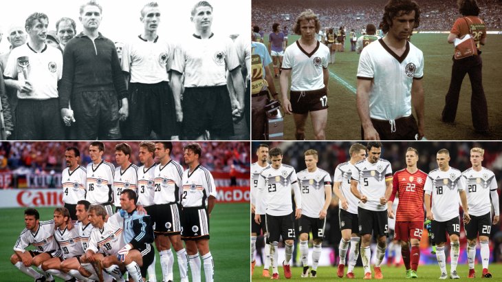 Die deutschen WM-Trikots von 1954 bis 2018 in Bildern Die deutschen WM-Trikots von 1954 bis 2018 in Bildern