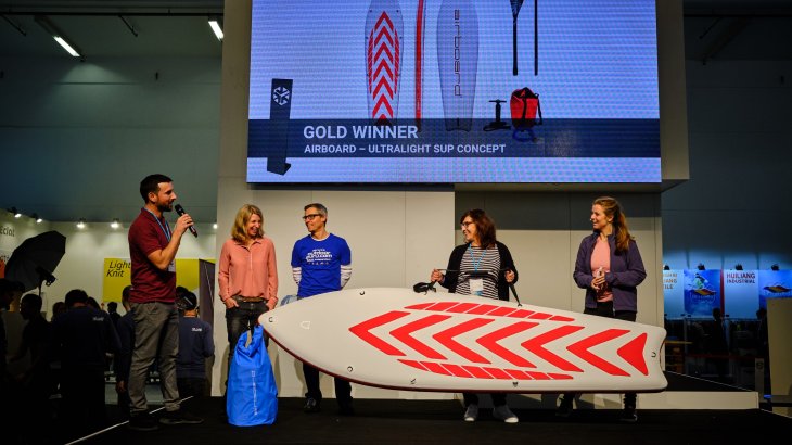Credit: Messe München GmbH Super light and super fun: the Ultralight SUP Concept by Airboard, one of the Gold Winners.