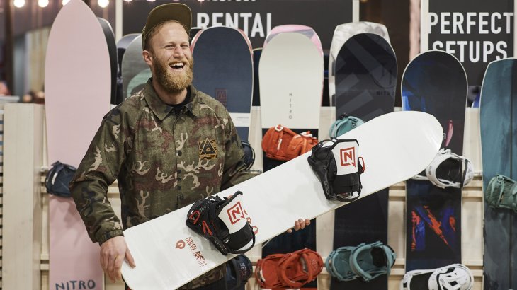Aussteller mit Snowboards auf ISPO Munich Aussteller mit Snowboards auf ISPO Munich