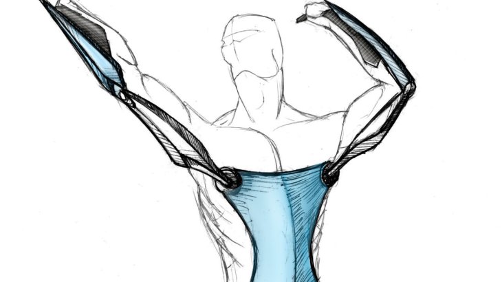 mb-icaros_skizze1 Die erste Skizze für das Exoskelett