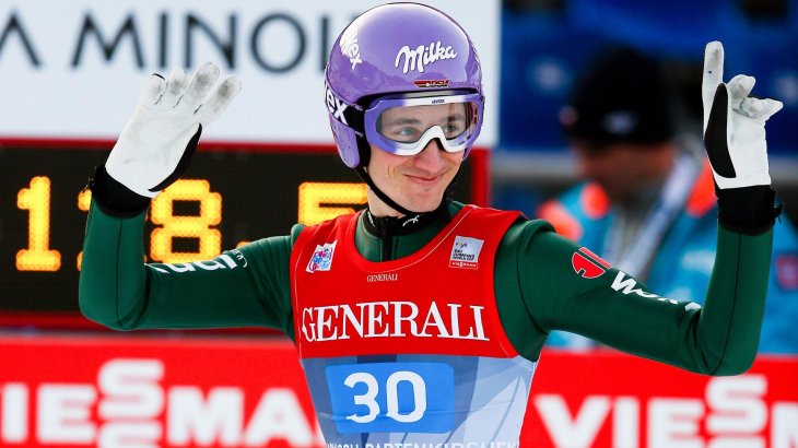 Schmitt beim Neujahrsspringen in Garmisch-Partenkirchen 2014 – bei seinem letzten Auftritt im deutschen Kader.