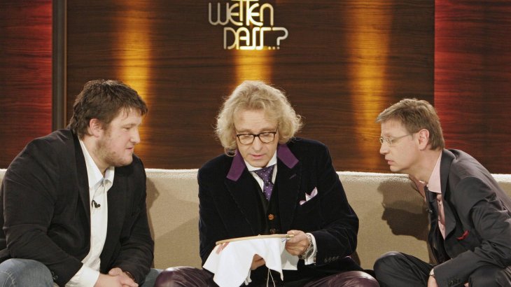 mb-Steiner_Wetten_dass Matthias Steiner bei "Wetten, dass...?" mit Thomas Gottschalk und Günther Jauch.