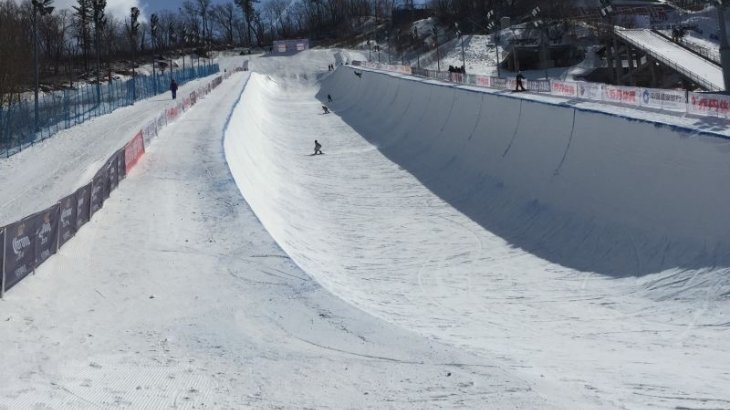 mb-Yabuli-2 Die Halfpipe in Yabuli ist einer der Austragungsorte der der Snowboard-WM.
