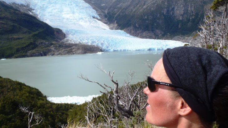 Schnee in Südamerika: Am südlichsten Ende des Kontinents traf sie auf die letzten Ausläufer eines Gletschers.
