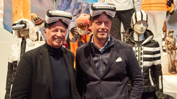 mb-170205-ISPO_Munich_2017_jf_0473 Ihnen ist ein echter Coup auf auf der Ausstellungsfläche gelungen: Inhaber Willy Bogner und CEO Alexander Wirth.