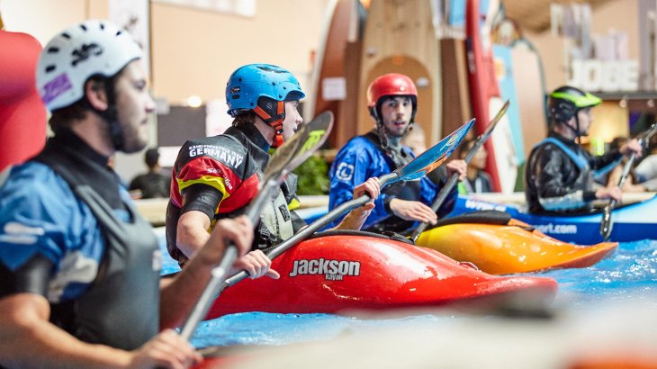 mb-en-water-sports-7 Do you fancy canoe or kajak sports? In this case you're right at ISPO Water Sports Village. You'll find great experts and retailers there.