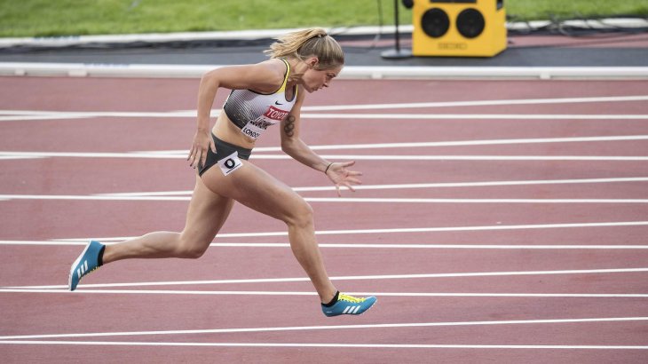 Adidas-Schuhe zum Nike-Dress: Gina Lückenkemper, deutsche Sprint-Entdeckung bei der WM in London, lief im Vorlauf über 100 Meter unter 11 Sekunden. 