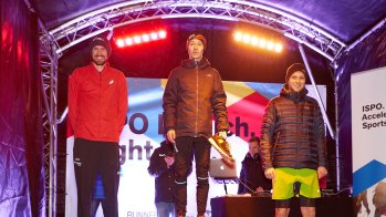 Die Siegerehrung der Männer über die 10.000 Meter - Sebastian Hallmann (2. Platz/links), Krzysztof Wolowczyk (1. Platz/mitte), Michael Knoche (3. Platz/rechts).