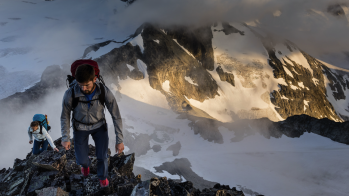 hiker in the mountains