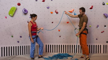 Climbers in the gym