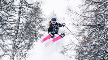 Serious fun: Birgit Ertl is blown away by the new K2 freeride ski.