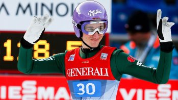 Schmitt beim Neujahrsspringen in Garmisch-Partenkirchen 2014 – bei seinem letzten Auftritt im deutschen Kader.